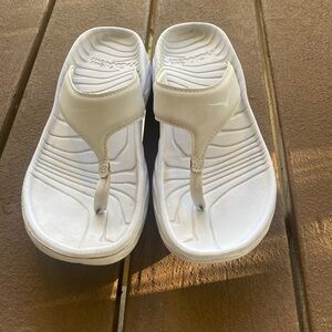 White HOKA Women’s Flip Flops, size 10